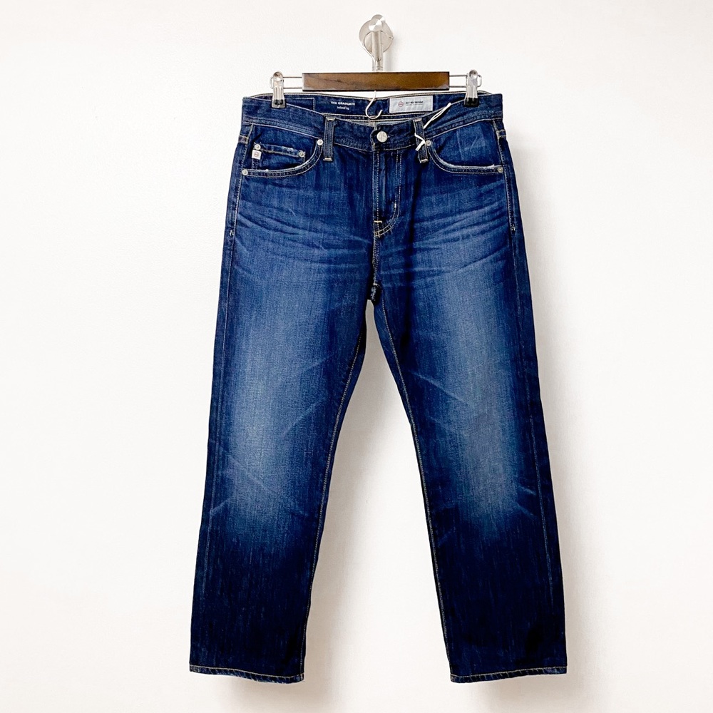 AG Adriano Goldschmied Women's The Graduate Straight Jeans - Dark Blue